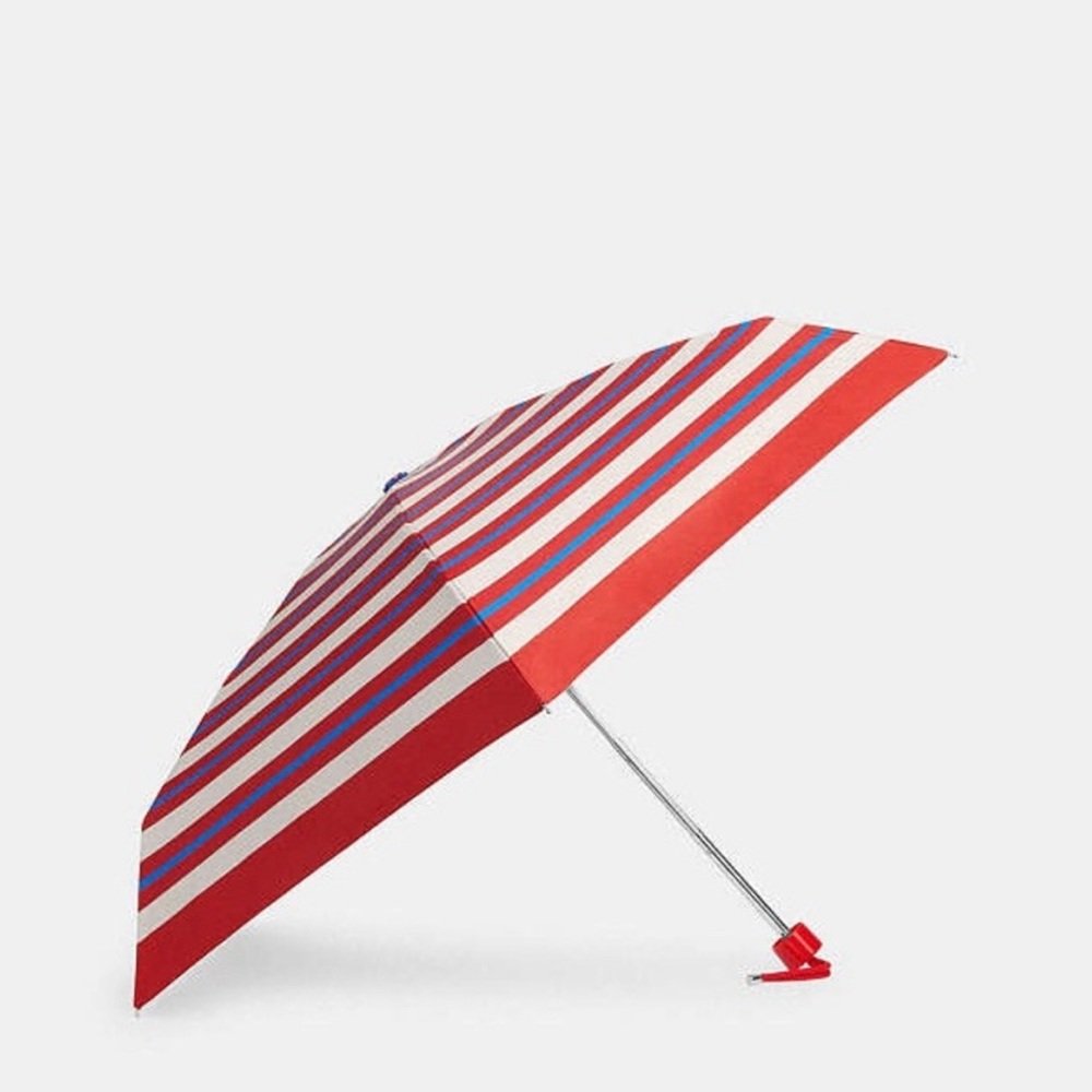 Coach Red and Blue Striped Umbrella